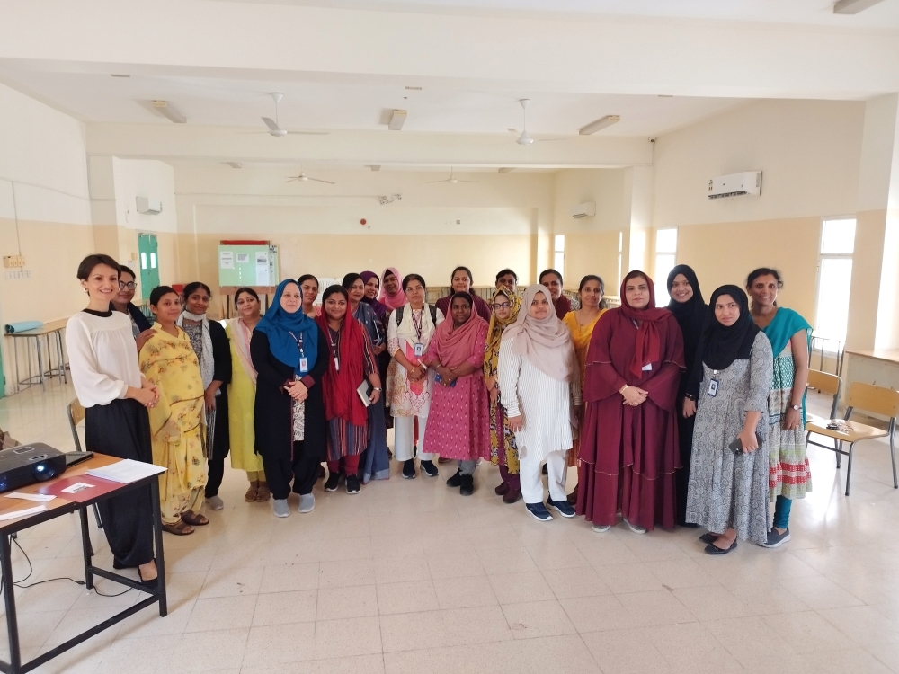 Ukrainian art director Marina Marchenko leads a photography workshop in Muscat