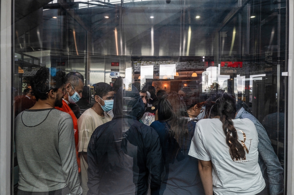 Colombian citizens arrive at the airport in the capital, Bogotá after being deported from the United States on Tuesday, Jan. 28, 2025. (Federico Rios/The New York Times)
