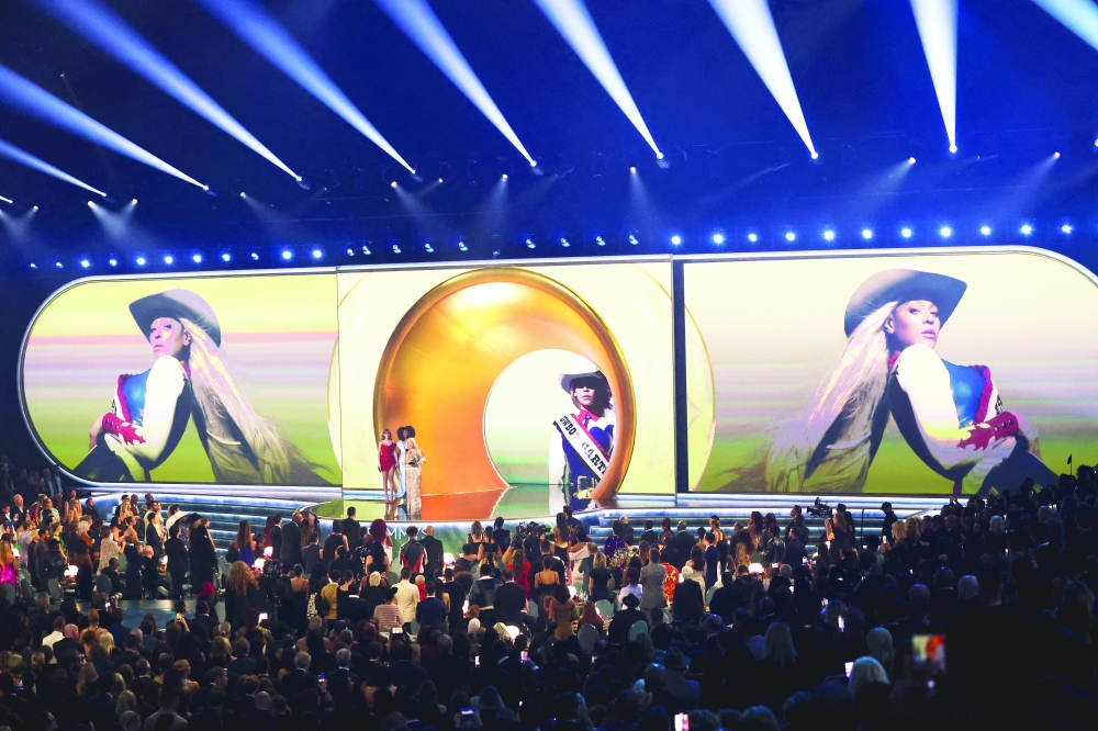 Beyonce receives the Best Country Album award for "Cowboy Carter" during the 67th Annual Grammy Awards in Los Angeles, California, U.S., February 2, 2025.