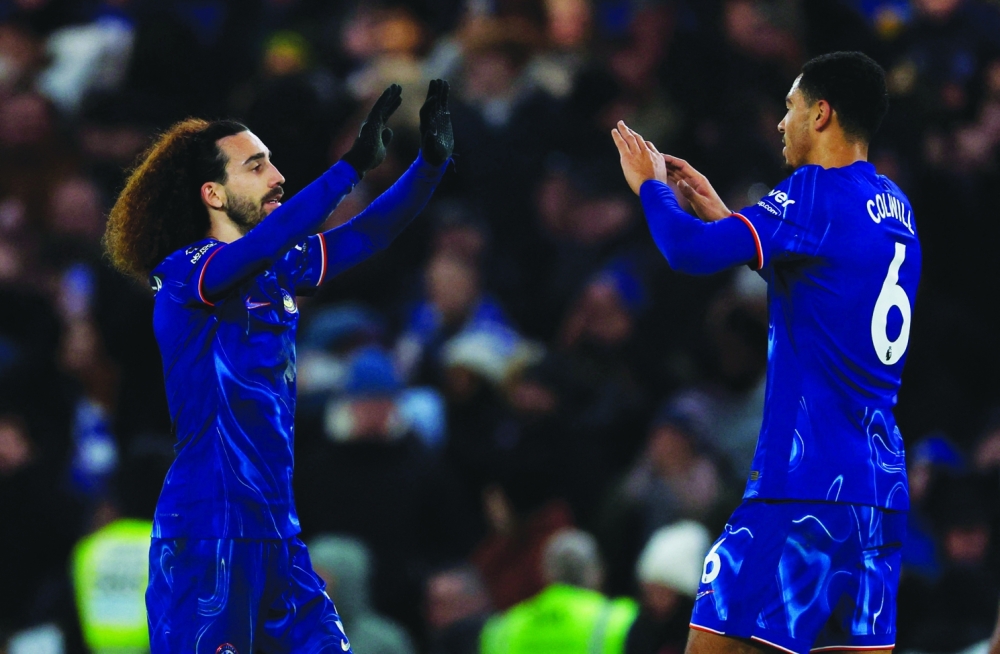 Chelsea's Marc Cucurella and Levi Colwill celebrate after the match. — Reuters