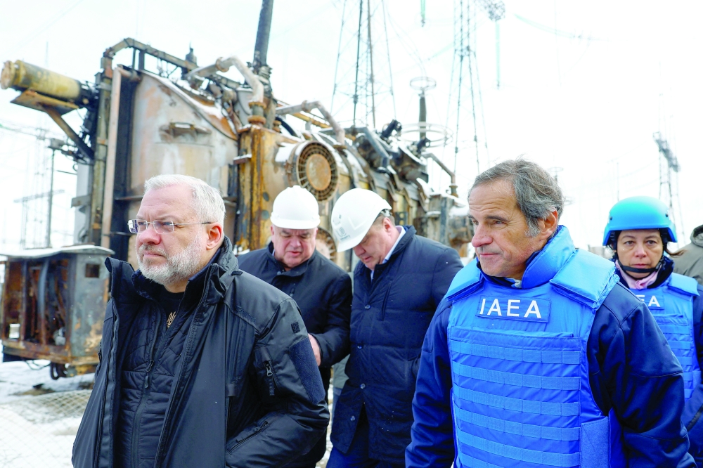 International Atomic Energy Agency (IAEA) Director General Rafael Grossi (R) and Ukrainian Energy Minister German Galushchenko (L) visit energy infrastructure facility, Ukraine.