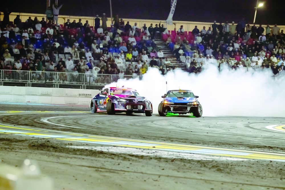 Action from the first round of the Oman International Drift Championship in Muscat.