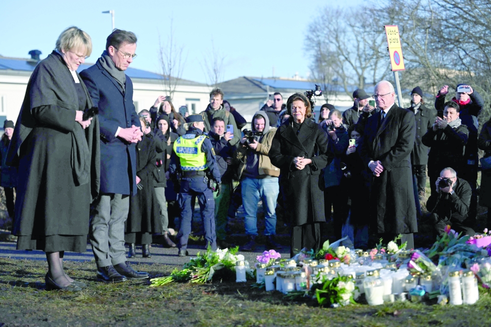 King Carl XVI Gustaf of Sweden (R),Sweden's Queen Silvia (2nd R)