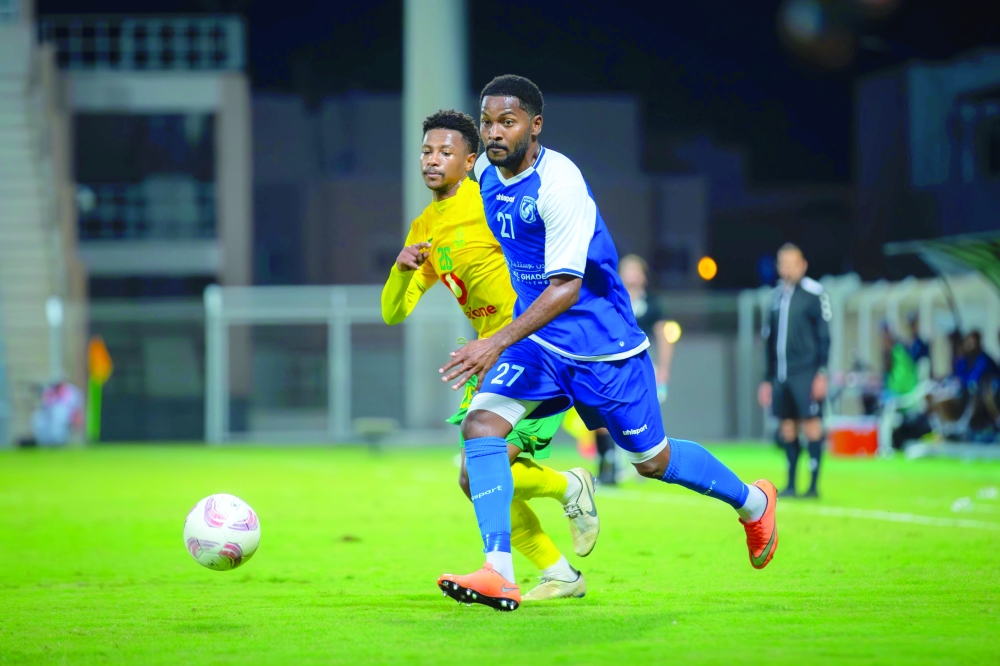 Seeb and Saham players in action.