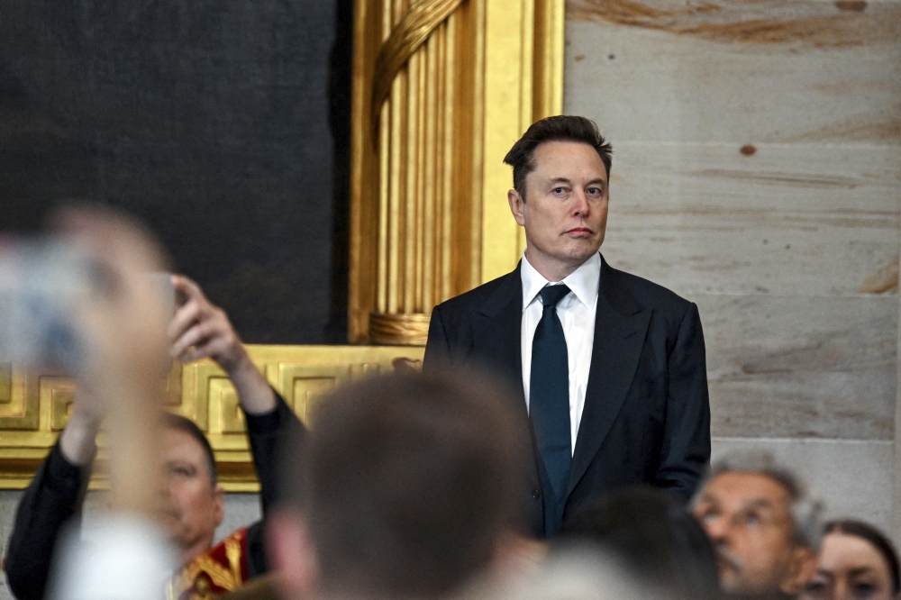 Elon Musk arrives at the inauguration of President Donald Trump in the Rotunda of the Capitol in Washington, Jan. 20, 2025. (Kenny Holston/The New York Times)