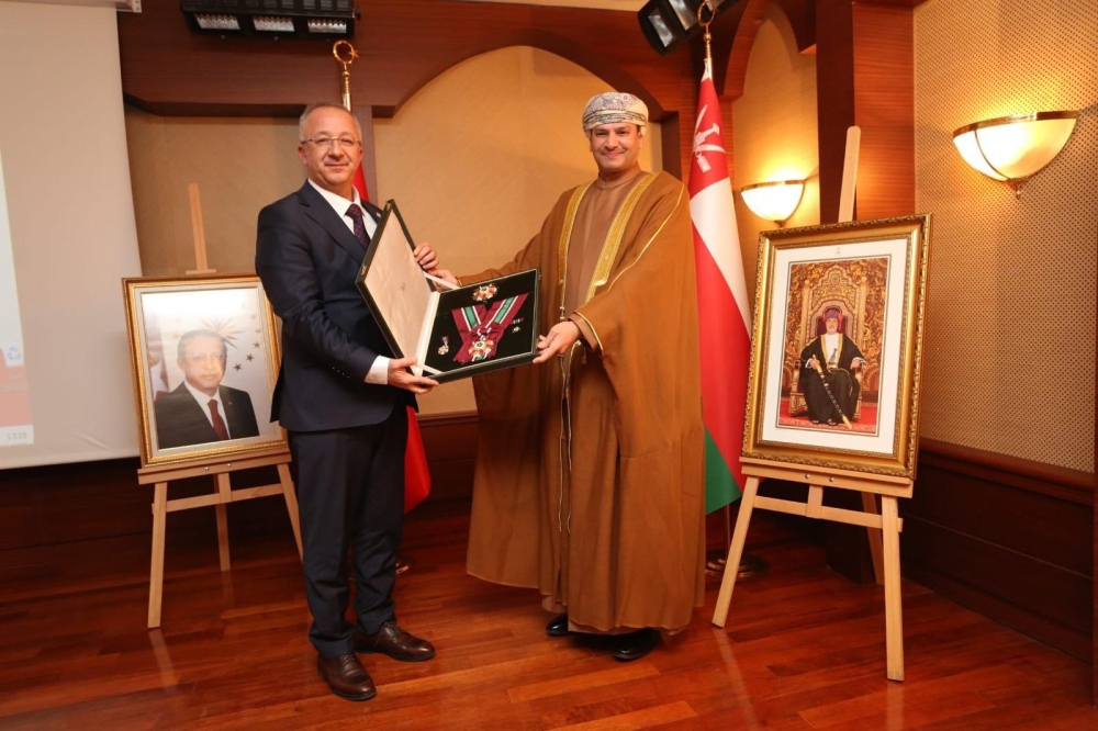 The medal was presented by Saif bin Rashid al Jahwari, Ambassador of the Sultanate of Oman to Türkiye