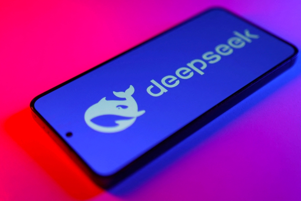 The Deepseek logo in a mobile phone