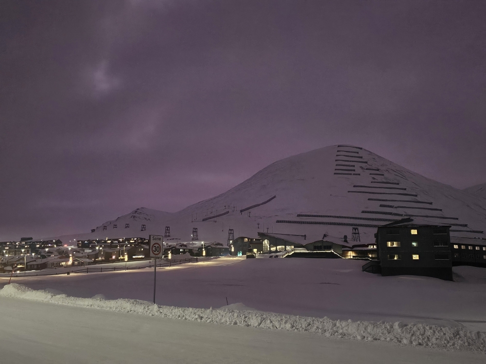 A snow-clad village in Svalbard