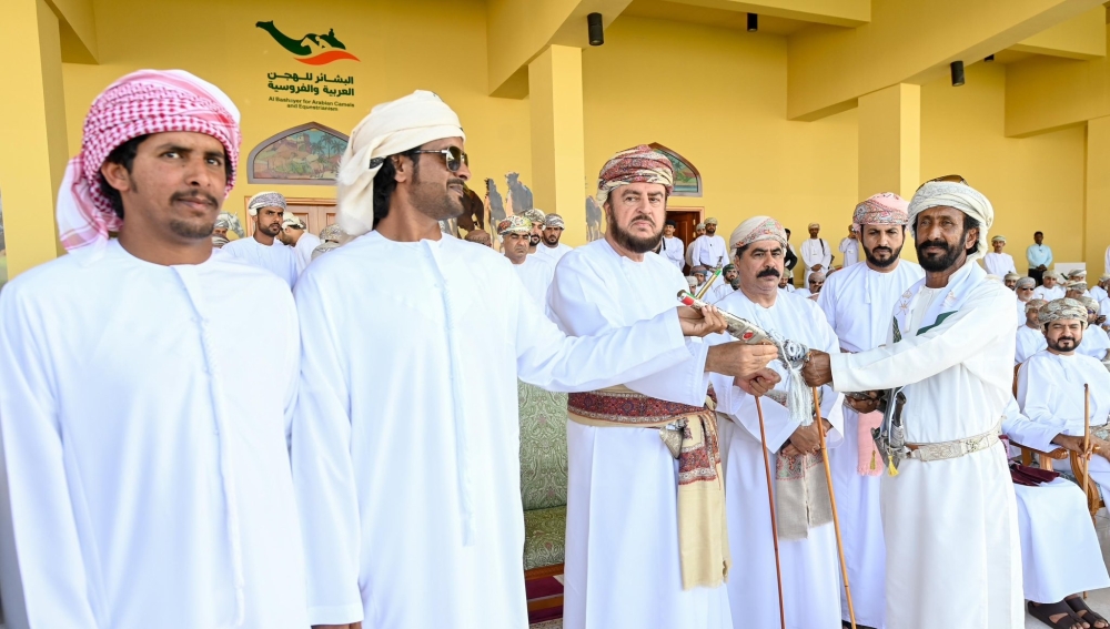 His Highness Sayyid Asaad bin Tarik al Said, Deputy Prime Minister for International Relations and Cooperation Affairs, Personal Representative of His Majesty the Sultan, presided over the closing ceremony at Al Bashayer Arabian Camel Racecourse in Adam 