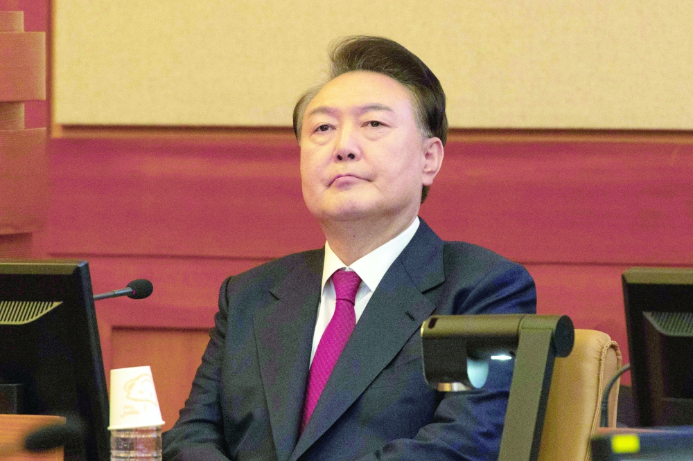 South Korea President Yoon Suk Yeol attends a hearing of his impeachment trial at the Constitutional Court in Seoul. — AFP