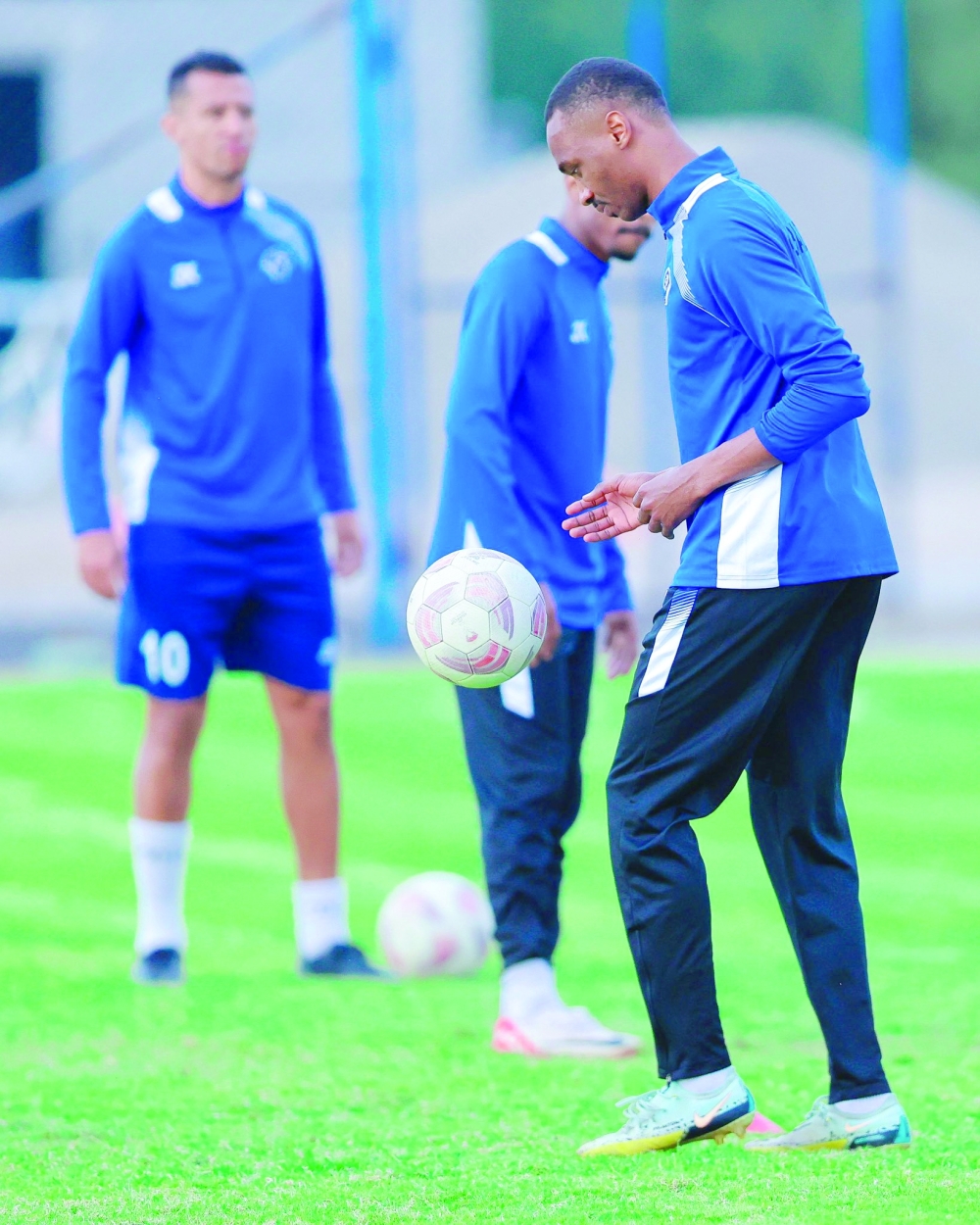Al Shabab players during training.