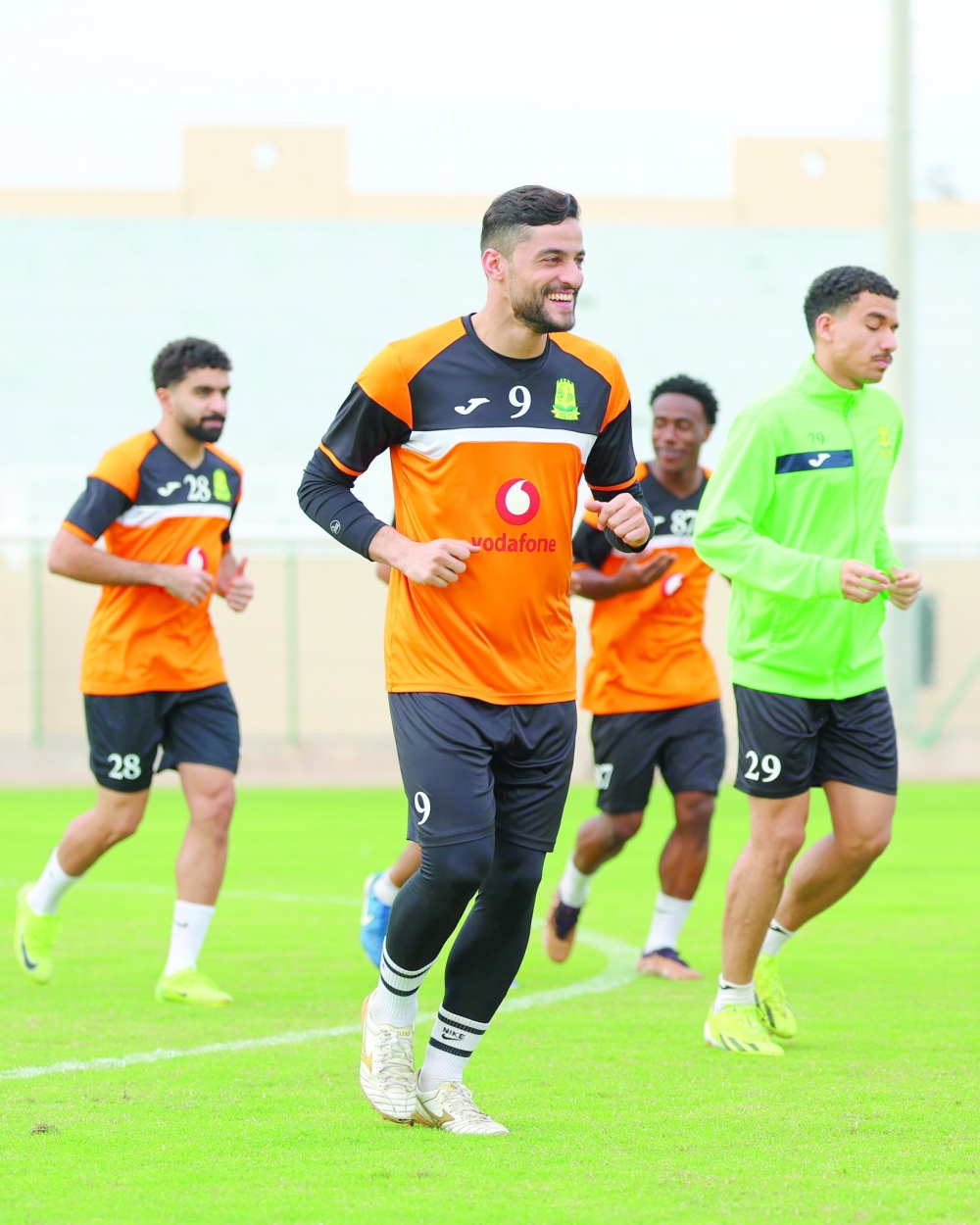Seeb players attend a training session.
