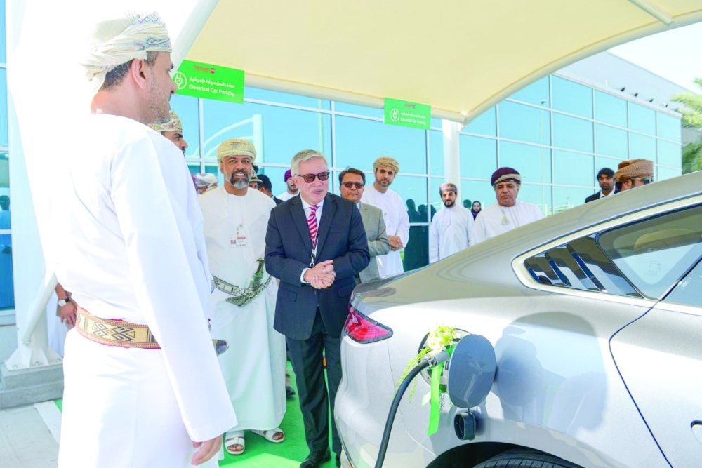 Oman SATS launches Electric Vehicles and Charging Stations at Muscat Airport Cargo Terminal.