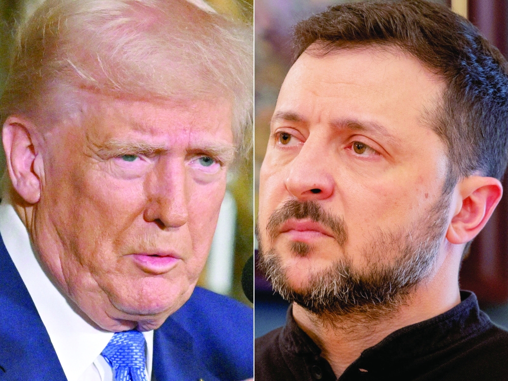 A combination picture of US President Donald Trump and Ukraine's President Volodymyr Zelensky.