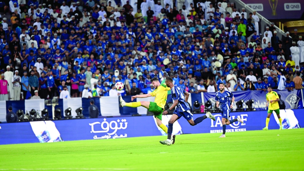 Seeb and Al Shabab players fight for the ball. — Abdulwahid al Hamadani