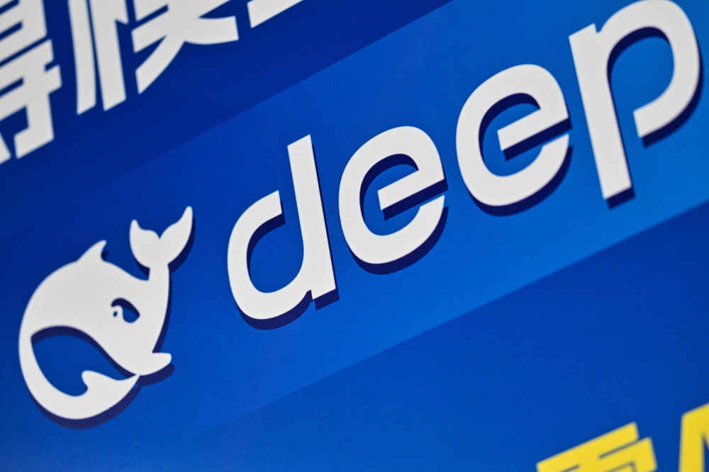 The logo of Deepseek is seen during the Global Developer Conference