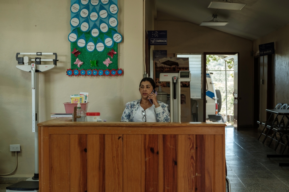 A nurse at the maternal and child health clinic. It has a 24-hour emergency room  a rarity in rural Central America.  (Alejandro Cegarra/The New York Times)