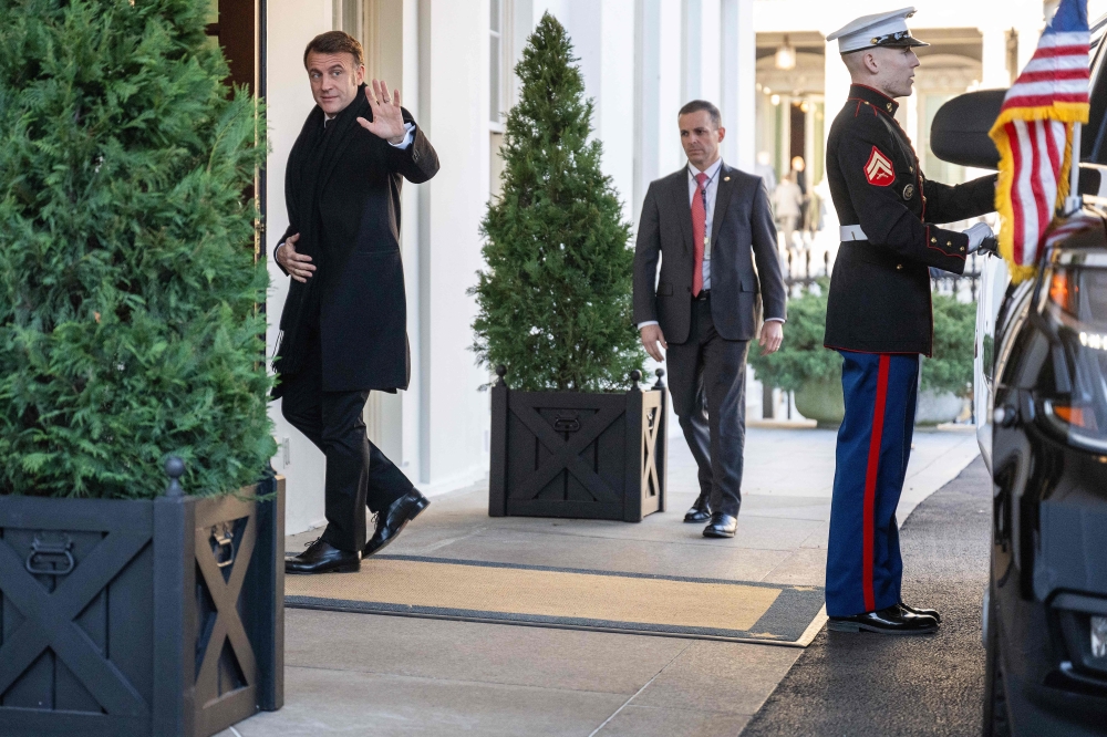 French President Emmanuel Macron arrives at the White House in Washington, DC. — AFP 