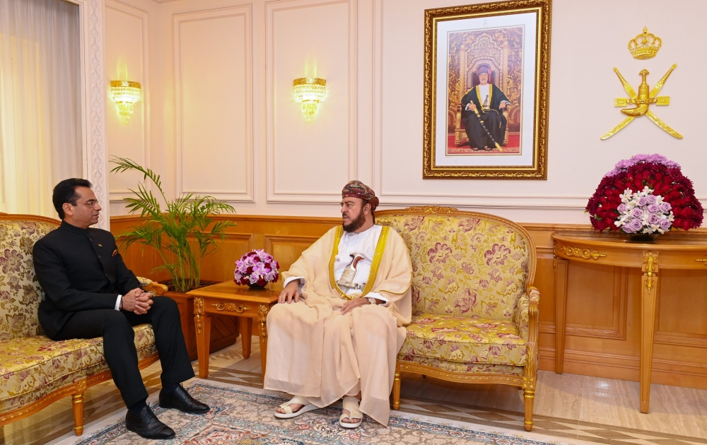 HH Sayyid Asaad bin Tarik Al Said with Amit Narang, Indian Ambassador