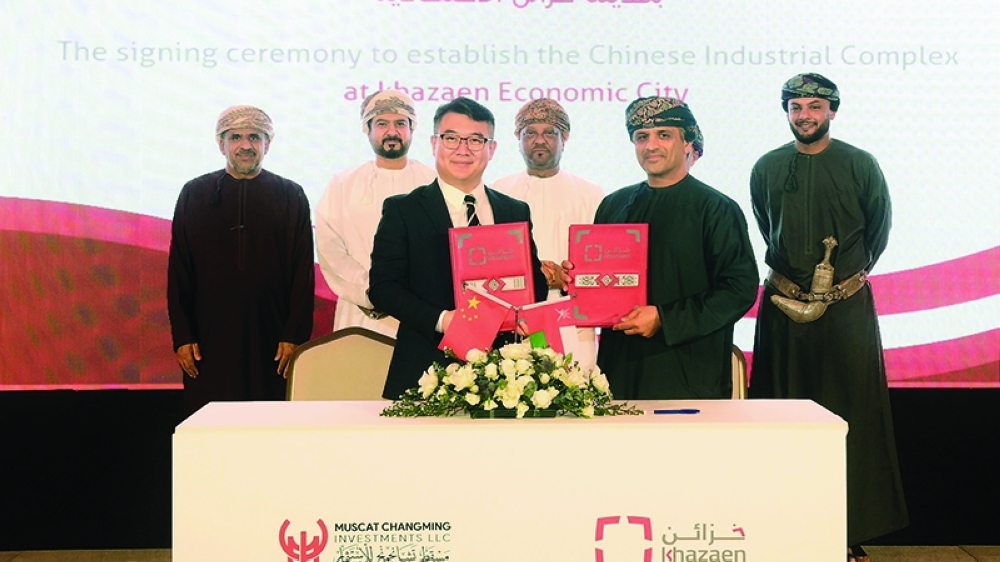 Dignitaries at the signing ceremony on Tuesday.
