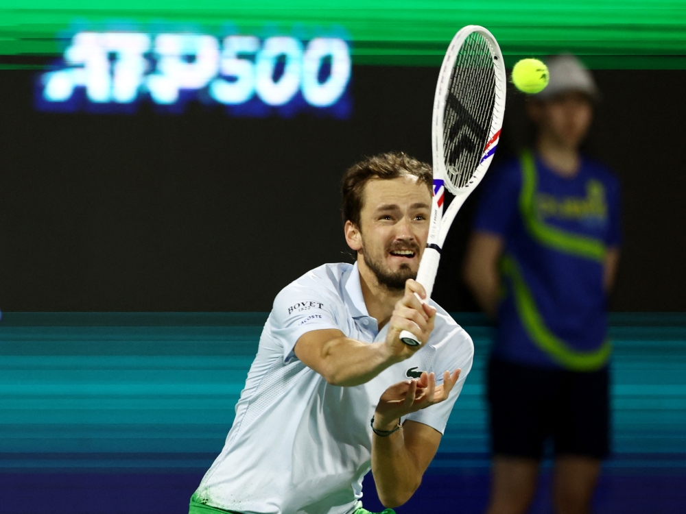 Russia's Daniil Medvedev in action during his round of 16 match against France's Giovanni Mpetshi Perricard REUTERS/Amr Alfiky