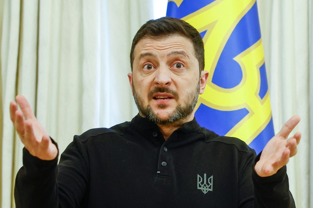Ukraine's President Volodymyr Zelenskiy speaks during a press conference, amid Russia's attack on Ukraine, in Kyiv. - Reuters