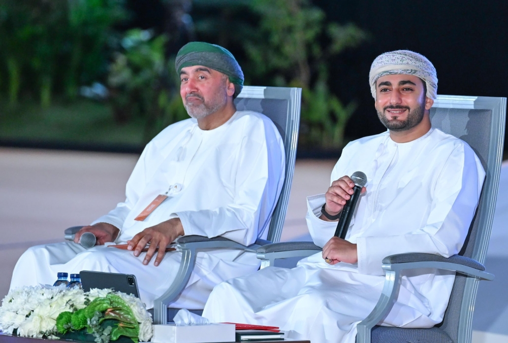 HH Sayyid Theyazin bin Haitham al Said speaks at the Together We Progress Forum on Thursday.