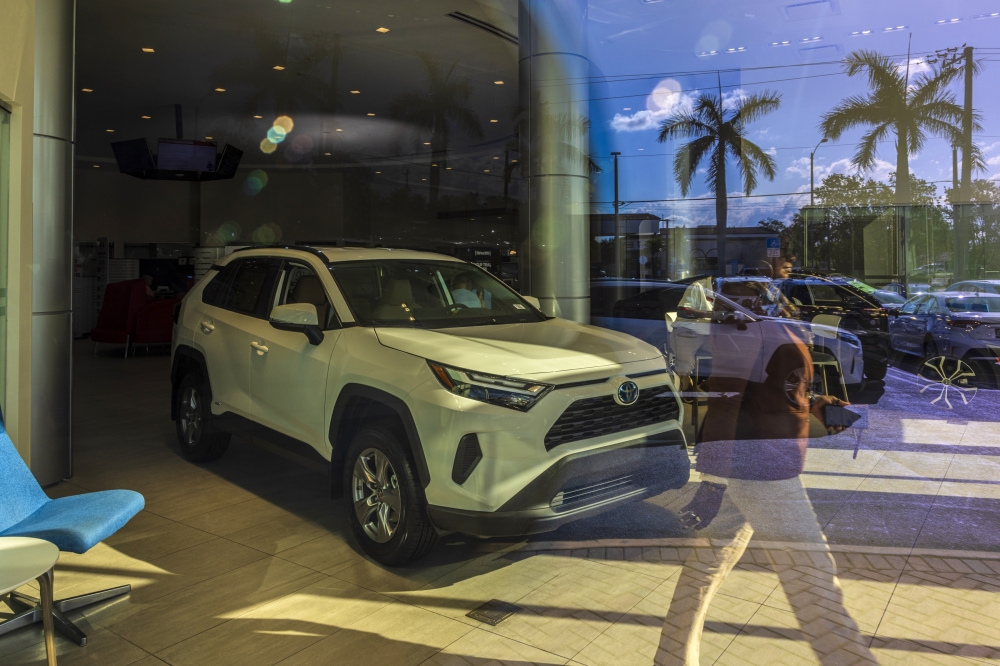 A Toyota RAV4, which sports a brawnier design than in years past, at a showroom in Lake Park, Fla., Feb. 26, 2024. (Saul Martinez/The New York Times)