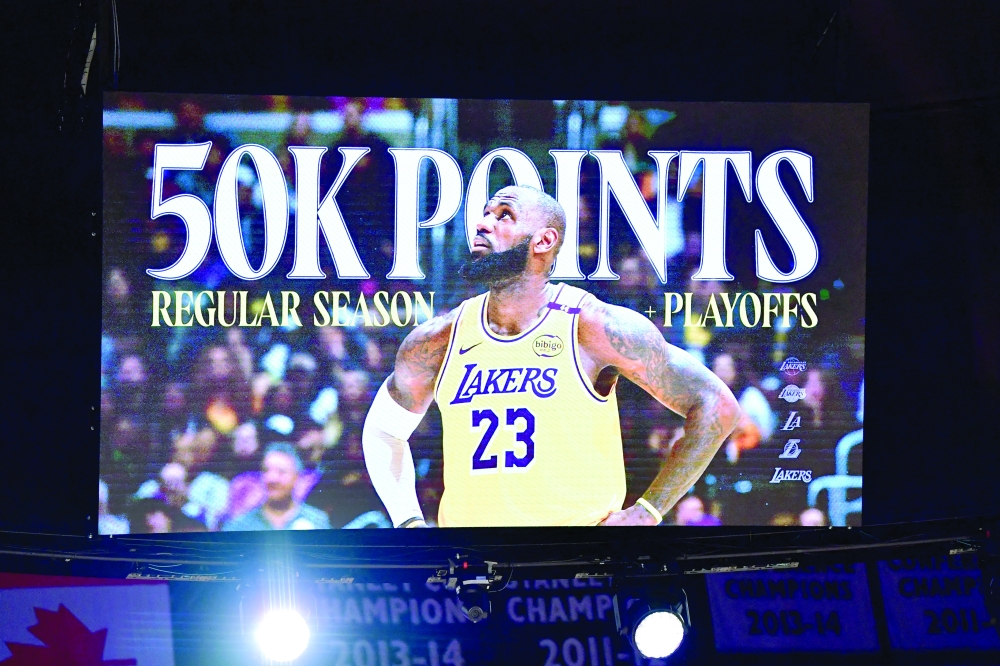 50,000 career point milestone for LeBron (23). — Reuters