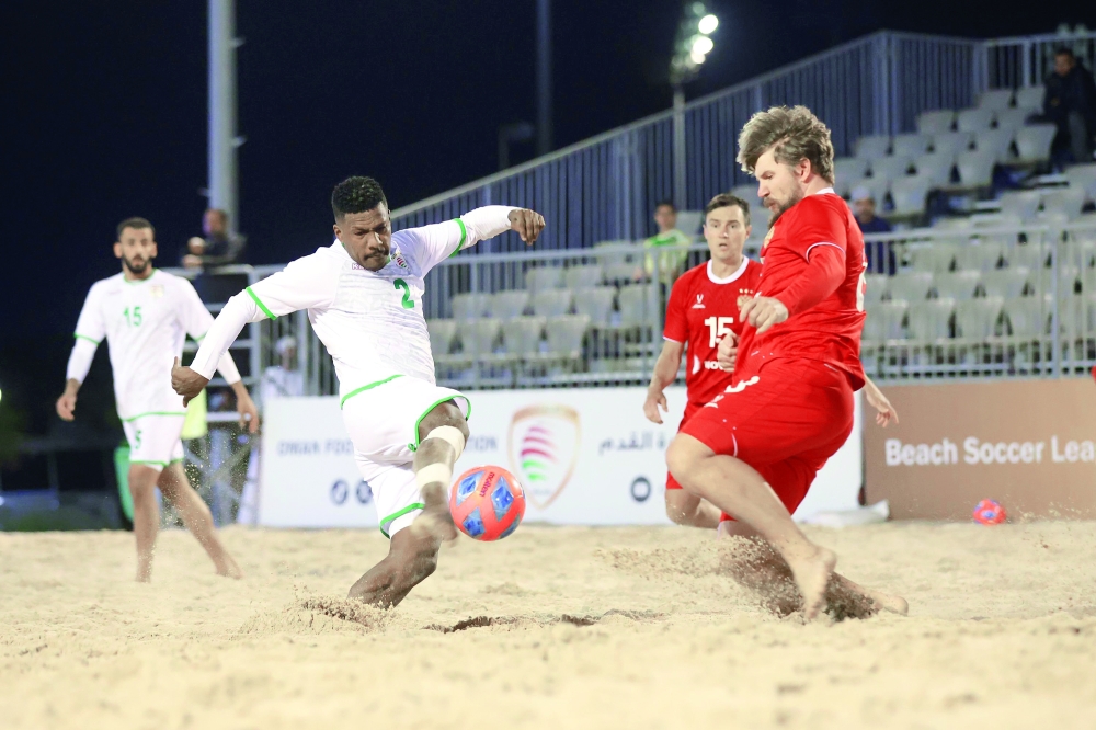 Oman and Russia players in action.