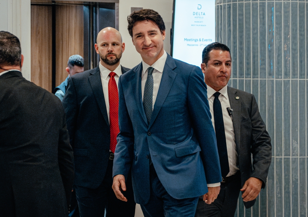 Prime Minister Justin Trudeau of Canada in West Palm Beach, Fla., ahead of a meeting with President-elect Donald Trump on Nov. 29, 2024. (Jamie Kelter Davis/The New York Times)