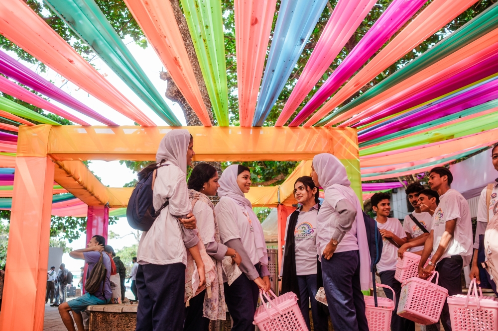 The Kerala Literature Festival, in the beach town of Kozhikode, India, on Jan. 23, 2025. (Gabriela Bhaskar/The New York Times)