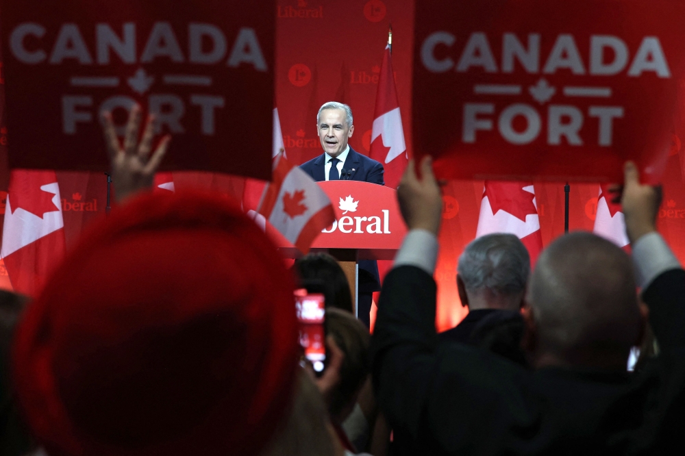 Canada's Liberal Leader and Prime Minister-elect Mark Carney speaks after being elected as the new Liberal Party leader, in Ottawa . — AFP 