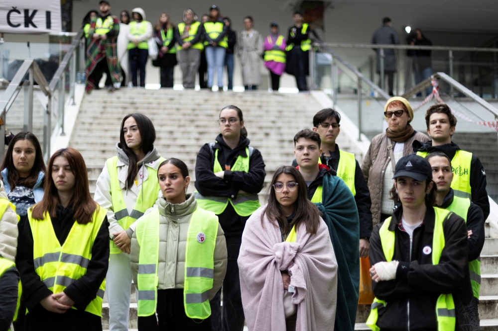 People observe fifteen minutes of silence