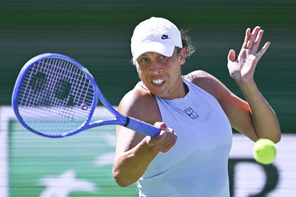 Madison Keys hits a ball at Indian Well Tennis Garden. — Reuters