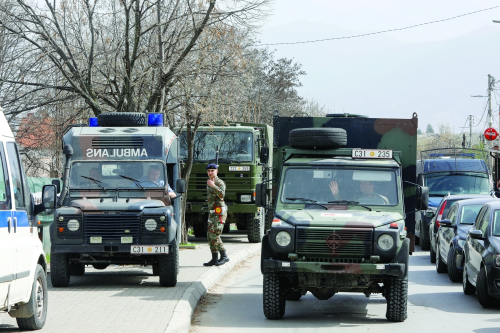 Emergency responders operate outside a hospital, in the town of Kocani, North Macedonia. — Reuters