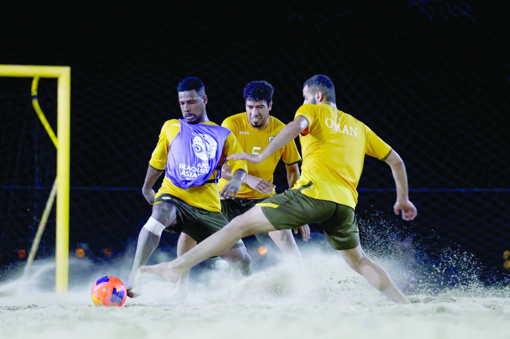 Oman players during a practice session.