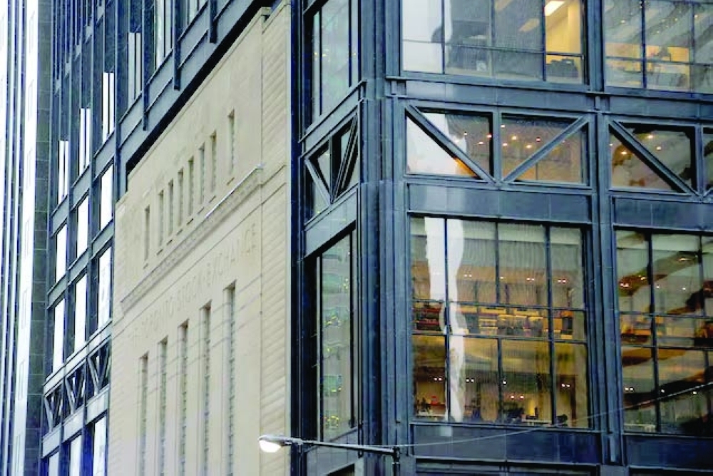 The Art Deco facade of the original Toronto Stock Exchange building is seen on Bay Street in Toronto, Ontario, Canada. — Reuters
