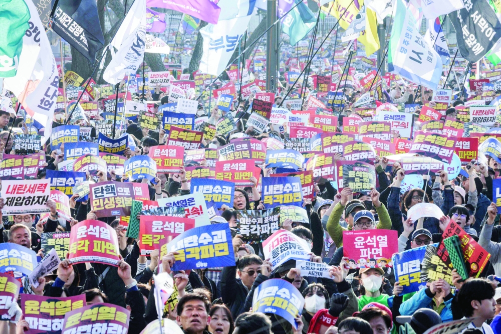 Protesters attend a demonstration