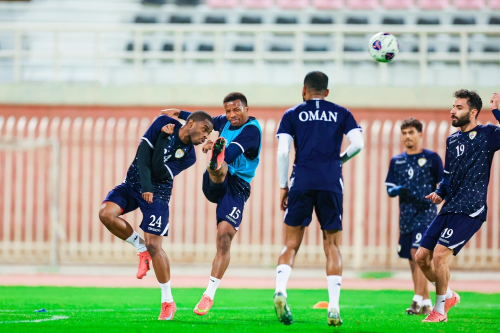 Oman players during a practice session.