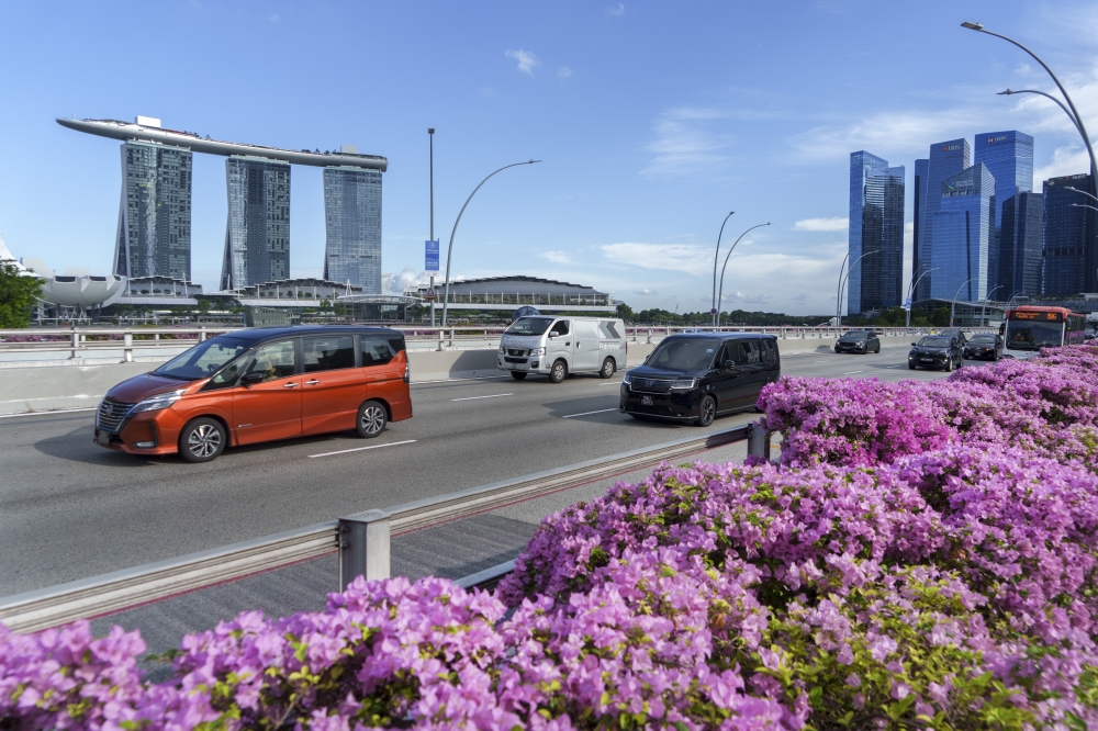 Traffic on a highway near the Central Business District in Singapore, March 11, 2025. (Chang W. Lee/The New York Times)