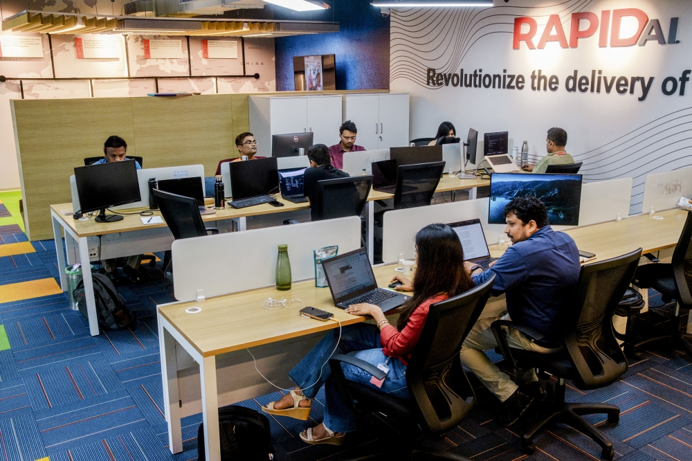 Employees of RapidAI, a Silicon Valley-based medical technology company, at the office in Bengaluru, India, March 11, 2025. (Gabriela Bhaskar/The New York Times)