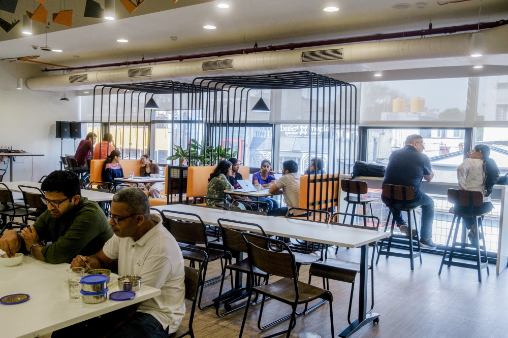 Employees of Pure Storage, a California company that makes data-storage hardware used around the world, at the company's offices in Bengaluru, India, on March 3, 2025. (Gabriela Bhaskar/The New York Times)