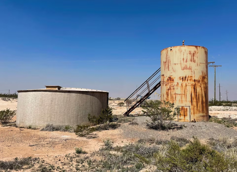 An oil tank is pictured in the Permian basin, Loco Hills regions, New Mexico, US. — Reuters