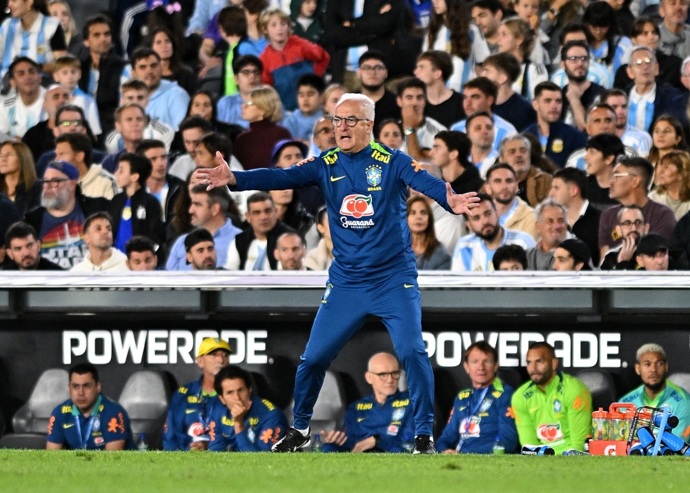 Brazil coach Dorival Junior reacts during the match against Argentina. — Reuters