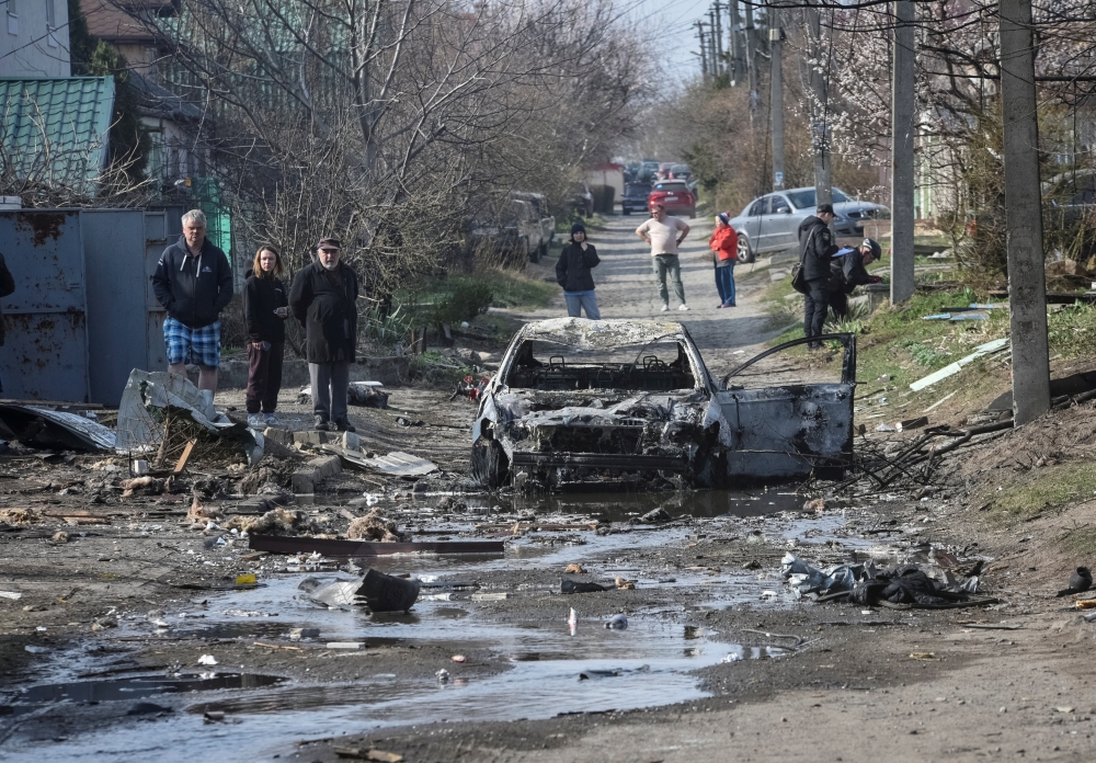 A view shows the site of a Russian drone strike, amid Russia's attack on Ukraine, in Dnipro, Ukraine. — Reuters 