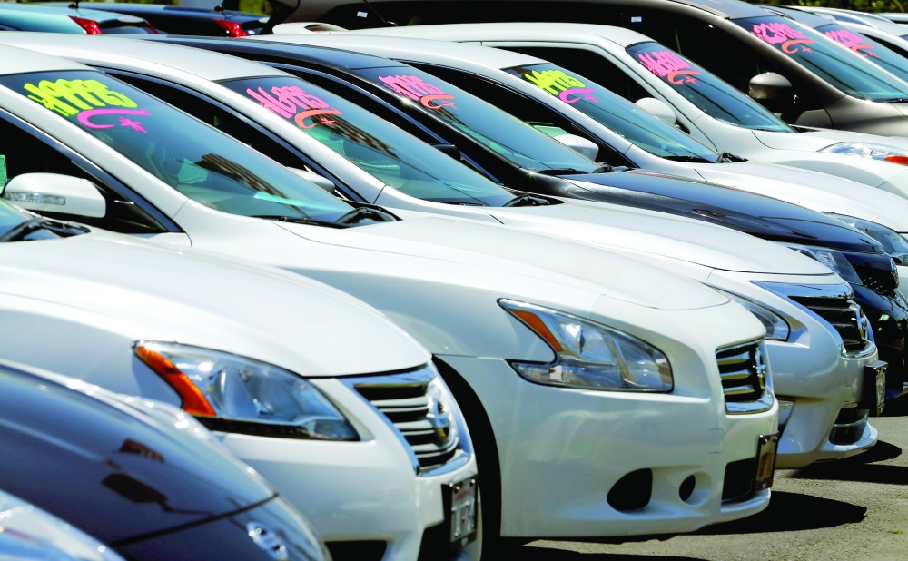 Automobiles are shown for sale at a car dealership in Carlsbad, California. — Reuters