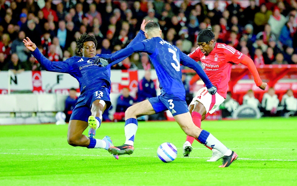 Nottingham Forest's Anthony Elanga scores their first goal Action Images via Reuters