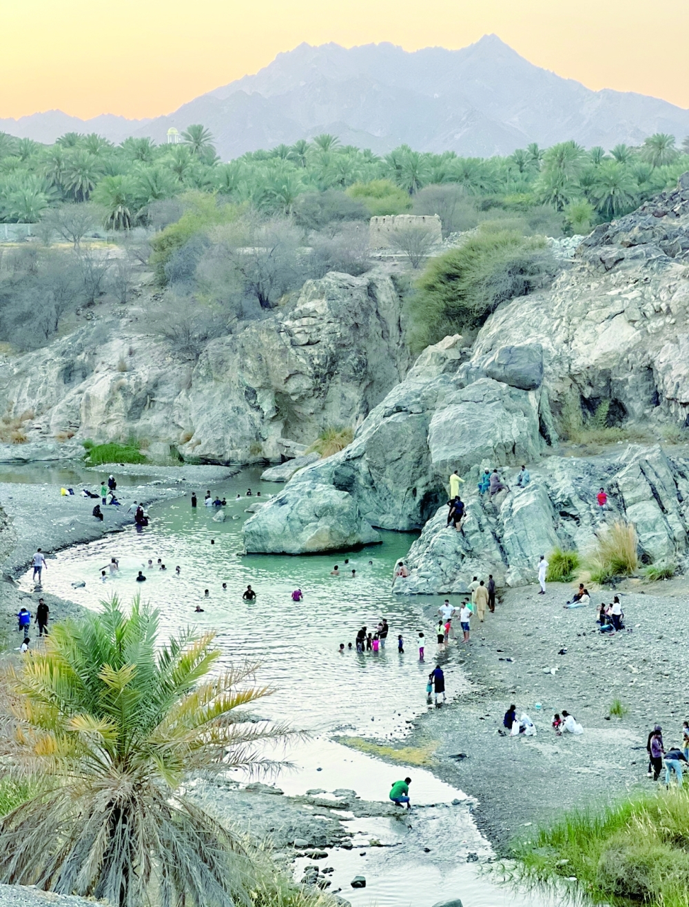 Wadi Al Hoqain has many natural pools, waterfalls and rock formations