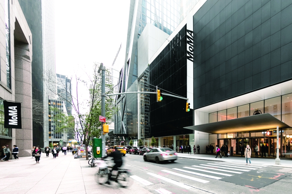 The exterior of the Museum of Modern Art in New York, Oct. 11, 2019. (Jeenah Moon/The New York Times)